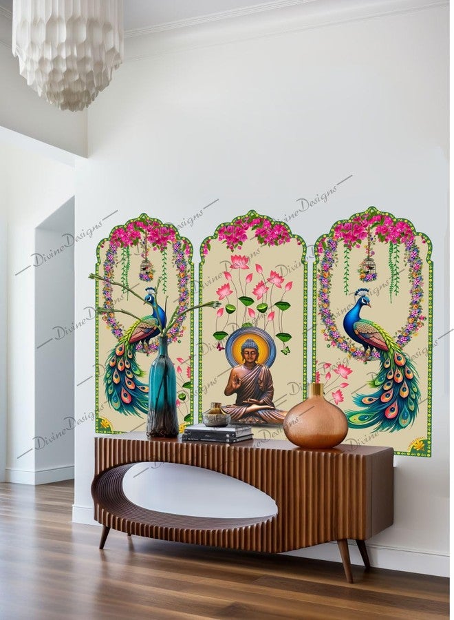DivineDesigns ملصق حائط ذاتي اللصق من الفينيل PVC بتصميم غوتاما بوذا لتزيين المنزل/غرفة المعيشة (متعدد الألوان) من DivineDesigns - Image 2